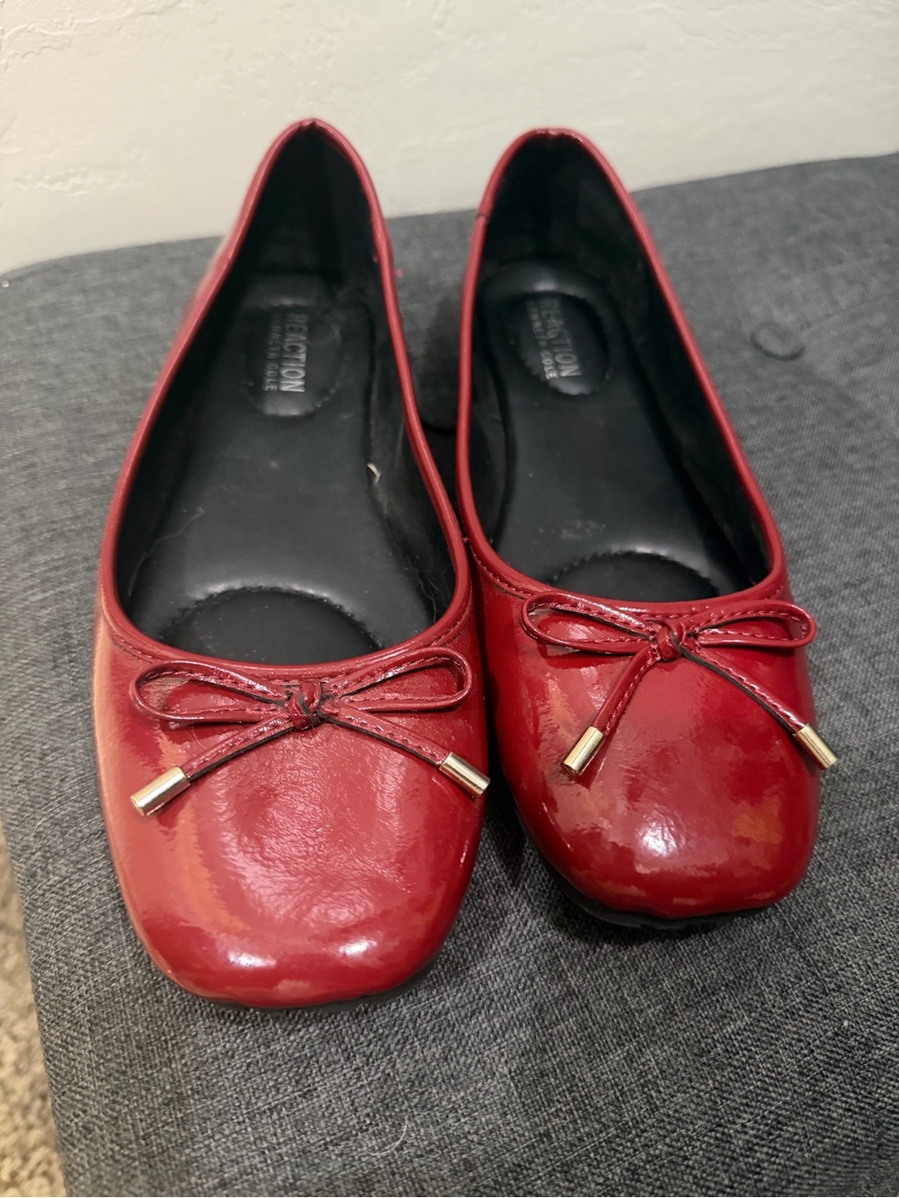 Kenneth Cole Red Patent Ballet Flats with Bow